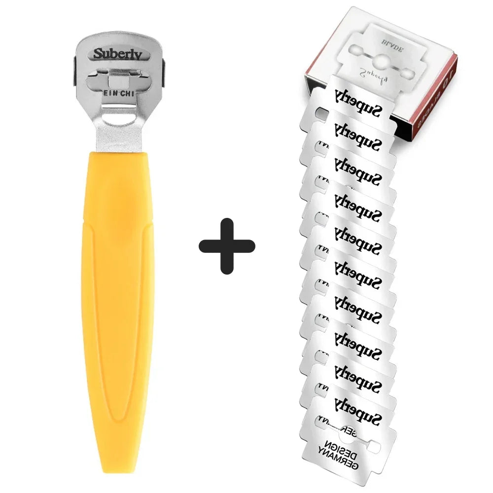 Foot Care Tool Pedicure Callus Shaver Hard Dead Skin Remover 10 Replacement Blades Stainless Steel Corn Cuticle Cutter
