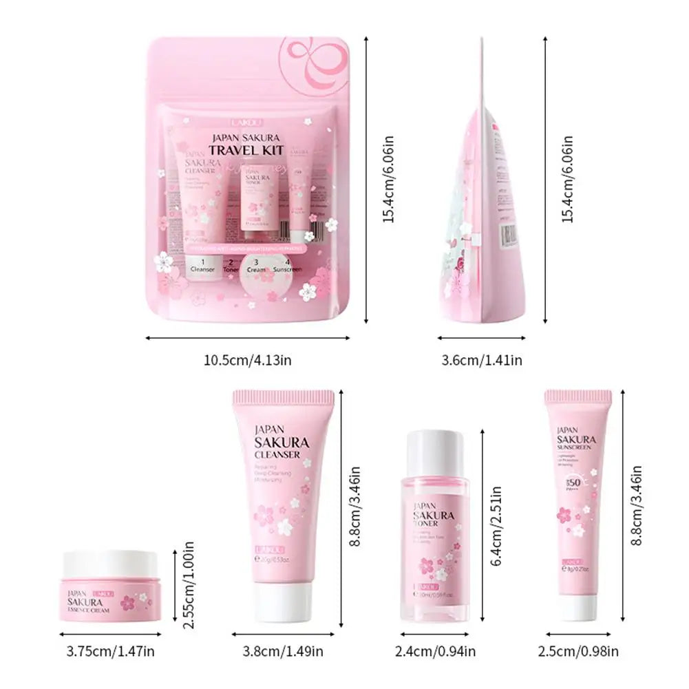 4 PCS SAKURA SKIN CARE TRAVEL KIT