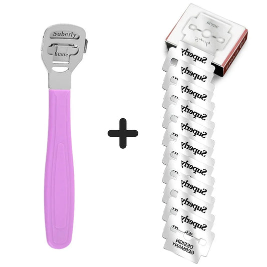 Foot Care Tool Pedicure Callus Shaver Hard Dead Skin Remover 10 Replacement Blades Stainless Steel Corn Cuticle Cutter