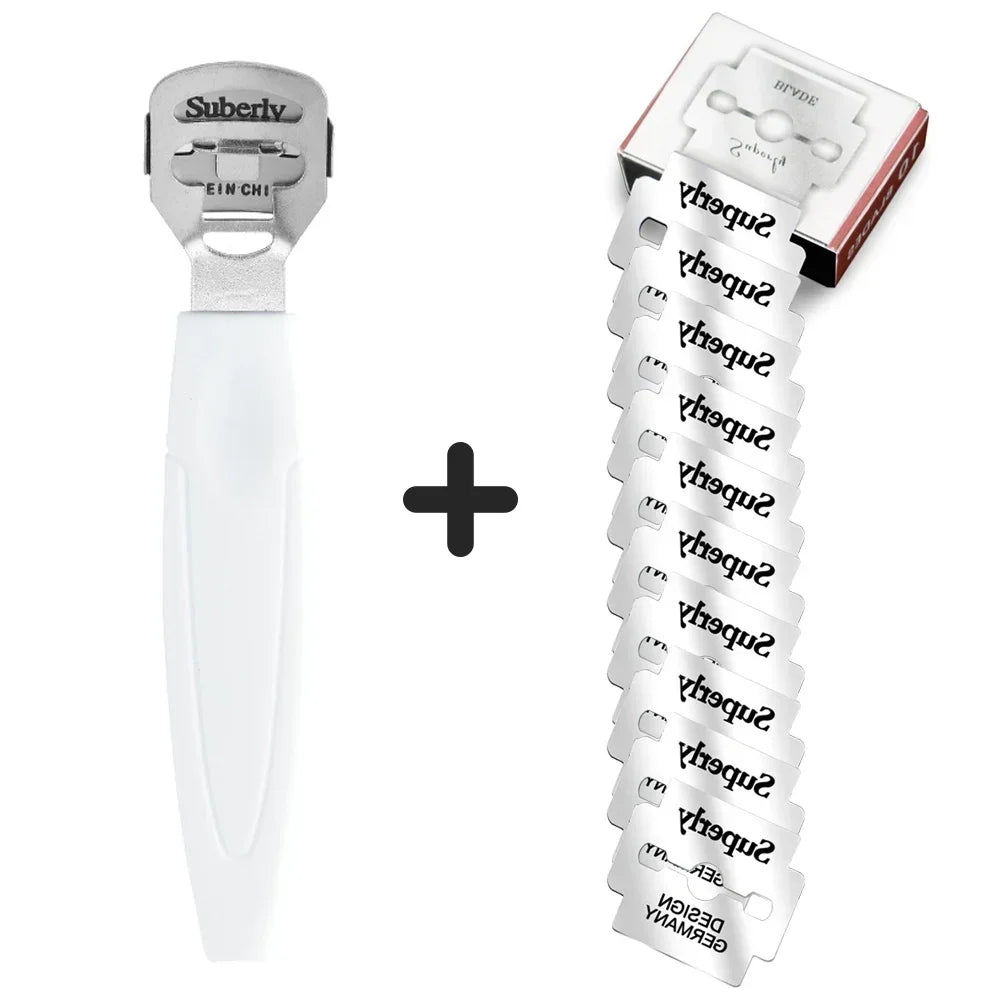 Foot Care Tool Pedicure Callus Shaver Hard Dead Skin Remover 10 Replacement Blades Stainless Steel Corn Cuticle Cutter