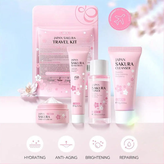 4 PCS SAKURA SKIN CARE TRAVEL KIT